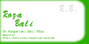 roza bali business card